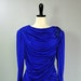 Vintage 80s SEQUINED EVENING Dress / 1980s Backless Mini / Royal Blue / S M