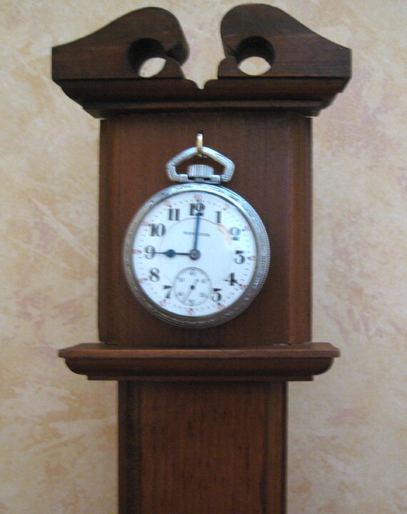 Vintage Wooden Pocket Watch Display Stand or Holder