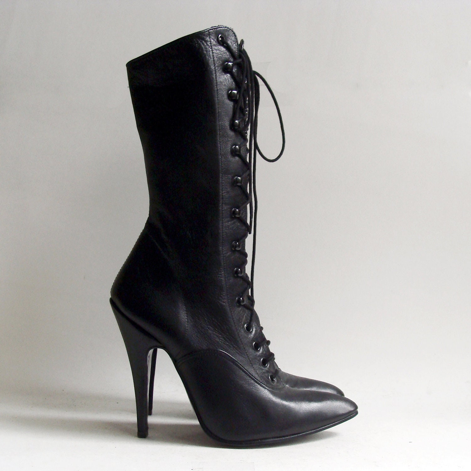 Heels 55 Black Leather Dominatrix Boots Fetish B