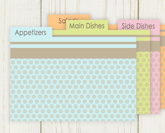 Printable 4x6 Recipe Card Dividers | dots recipe card dividers set of 10 4x6 printable by Printable 4x6 Recipe Card Dividers | dots recipe card dividers set of 10 4x6 printable by