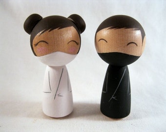Kokeshi Wedding Ninjas Cake Topper
