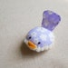 Handmade Decorative Bird in Lavender and White Floral