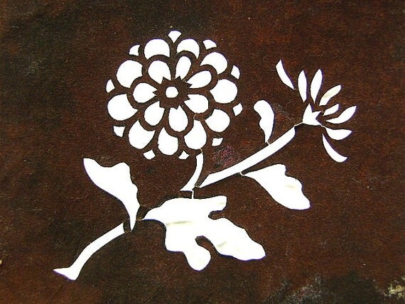 vintage japanese stencil kiku chrysanthemum