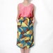 Vintage skirt / abstract printed colorblock skirt / size M