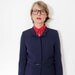 Vintage jacket / belted navy blazer / size S