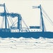 Steam Boat Nautical Screen Printed Greetings Gift Card