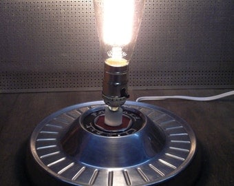 Packard Hubcap Table Lamp - 1954 - 1956 Packard Clipper Hubcap Lighting - Man Cave Decor - 1955