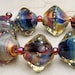 SRA Lampwork Glass Beads, Chunky Crystal Set of 8 - 'Tie Dye'