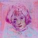 Original Painting on canvas tiny 2x2 pink lilac turquoise, small abstract painting, modern wall art painting