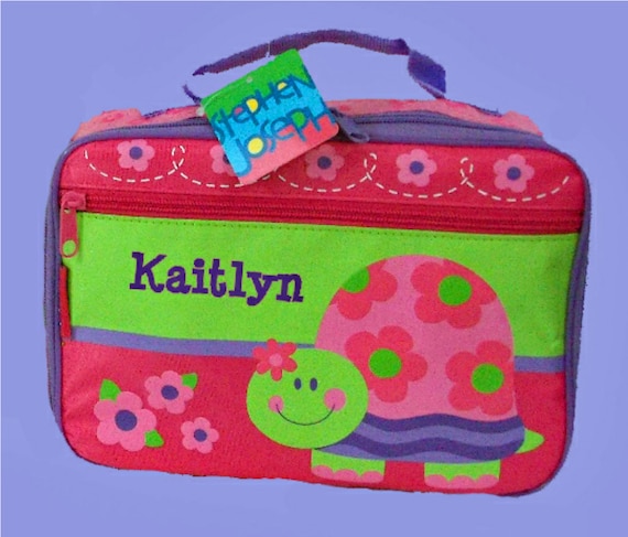 Personalized Stephen Joseph New TURTLE Lunchbox In Pink and Green For Children-Monogramming Included In Price