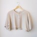 VTG Sand Silk Button Cropped Top