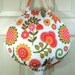 Grocery Bag Holder- Unique Design- Michael Miller Ooh La La Bouquet de Fleurs Spice- Plastic Bag Holder