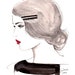 Original watercolor and pen fashion illustration by Jessica Durrant titled, The Girl who loved Vintage