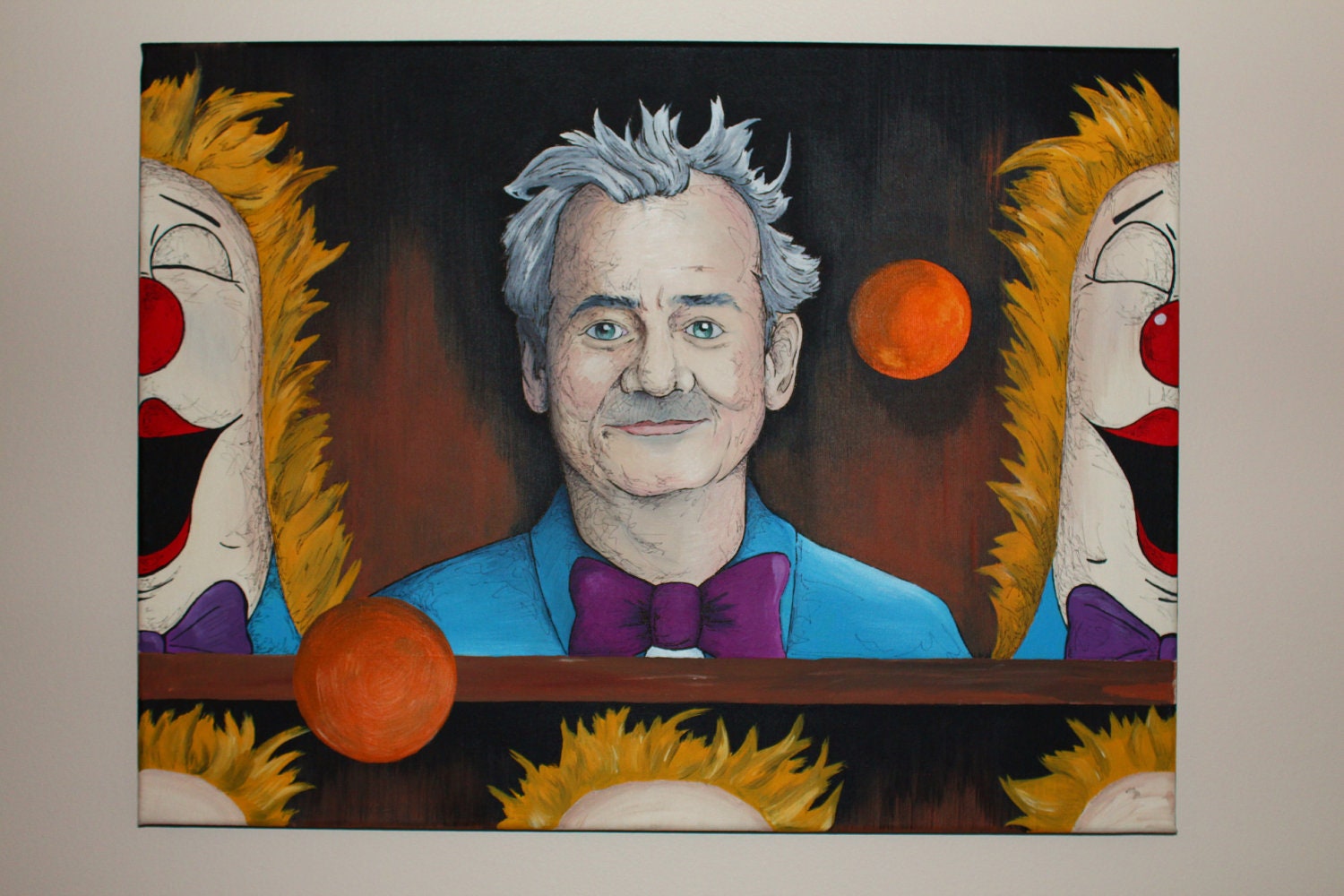 Original Bill Murray Portrait Painting Art Caddyshack Snl Clown Life