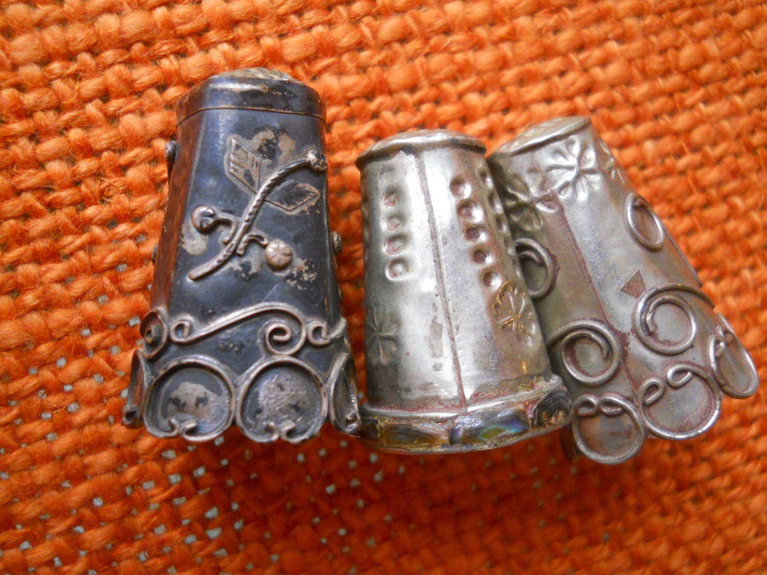 Antique Mexican Silver Thimbles