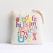back to school rainbow colorful alphabet tote bag children kids gift clothing accessories abc letters print neon bright educational fun