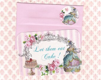 Mary Engelbreit 'Let Me Eat Cake' Marie Antoinette Blank Card & Envelope – Birthday, Paperworks