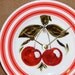 Wall Clock - Hand Painted Cherries Porcelain Plate Wall Clock No. 888 (7-1/2 inches)