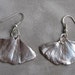 Small Silver Ginko Leaf Earrings