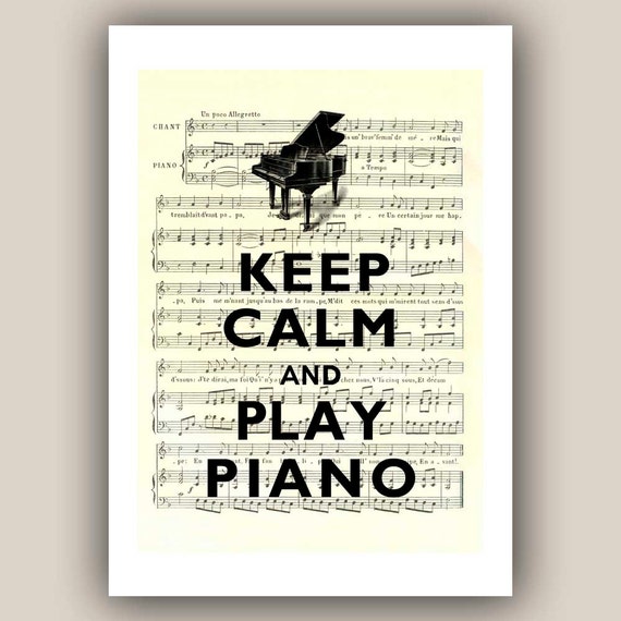Items similar to Keep calm and play piano print Grand Piano Keep calm ...