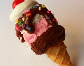 Items similar to triple scoop neapolitan ice cream cone ring on Etsy