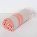 Turkish Bath Towel...SOFT LINEN PESHTEMAL Cream Orange