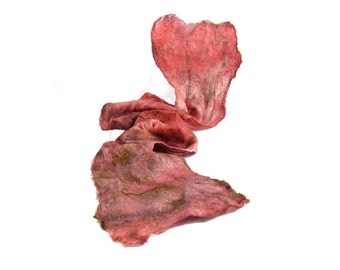 SALE - Cobweb Felted Scarf Wool Scarf Gift for Her Brown Scarf Womens Scarf Fall Scarf Fall Fashion Winter Scarf Sienna Brown Sale Scarf