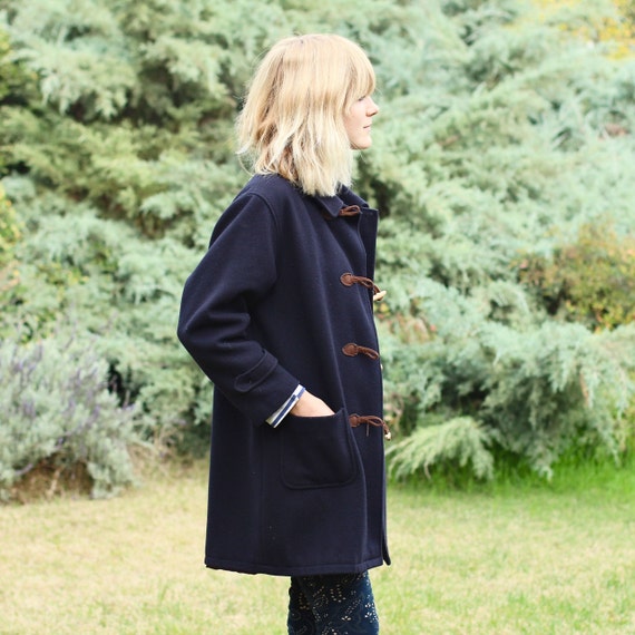 Navy Wool Toggle Coat S