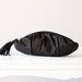 Black leather clutch, handbag with pleats - Phaedra clutch