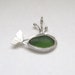 Sea Glass Jewelry - Sterling Green Sea Glass Whale Pendant