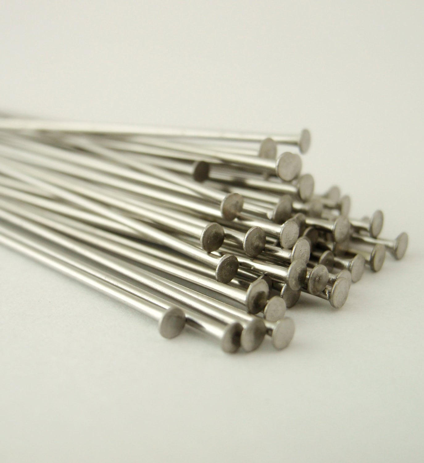 50 Flat Head Pins Stainless Steel 21 or 24 gauge You Pick