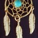 Sun and Sky ll - Gold,Turquoise dream catcher necklace