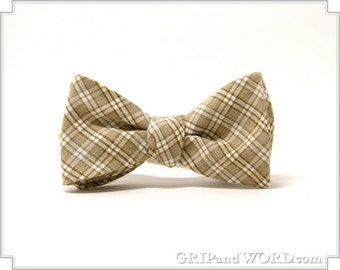 Earth Tone Plaid Freestyle Bow Tie