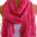 Lipstick Pink Super long Ruffle scarf