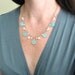 Seafoam Green Chalcedony Necklace: Aqua, Gold, Pearls, Gemstone Drop, Tropical, Resort Jewelry