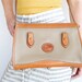 Vintage Dooney and Bourke Purse / Natural Tan and Sage Green Genuine Leather Bag
