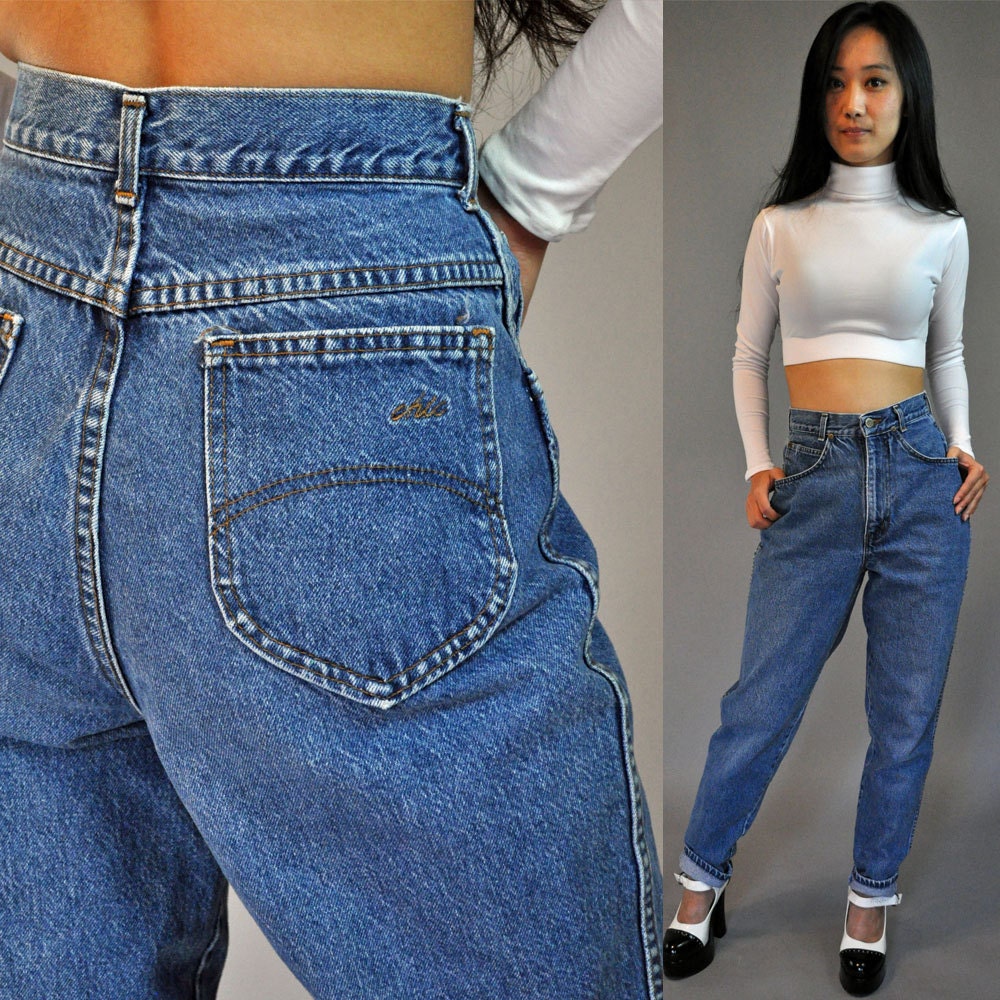 High waisted jeans in the 80s