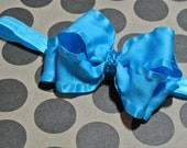 Turquoise Double Ruffle Hairbow Headband with Rhinestones Il_170x135