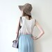 Vintage 70s Sheer Blue Pleated Beach Maxi Skirt