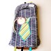 Ready to Ship Baby Essentials Set - Navy Baby Boy Striped Tie Bib, Ribbon Blanket, and Burp Cloth