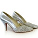 SALE Vintage STUART WEITZMAN Lace Silver Pumps Shoes Wedding Shoes