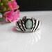 Vintage Native American Signed Sterling Silver 925 Opal Modern Ring Size 8