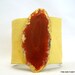 lemon zest yellow leather cuff bracelet with rust agate slice- size 2 - SALE