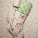 Precious Pink Roses Vintage Quilt Stocking with Beautiful Handmade Vintage Chenille Cuff and Big Bow