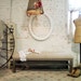 Painted Cottage Romantic Shabby Upholstered Farmhouse Bench CHR345