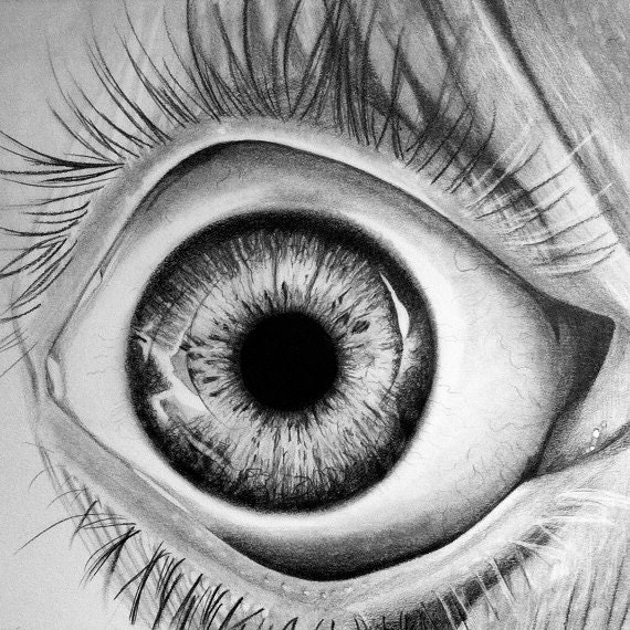 Items similar to Wide Eye Drawing on Etsy