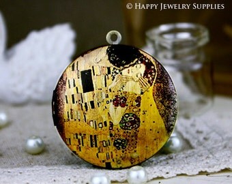 New Technology - 1pcs 33mm (PL-33-008) Handmade Antique Bronze Brass Photo Locket Pendant / Charm