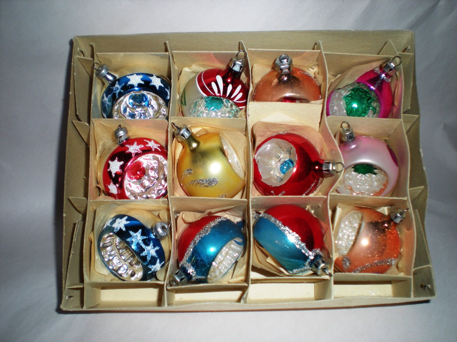 Vintage West German Mercury Glass Christmas Ornaments 12