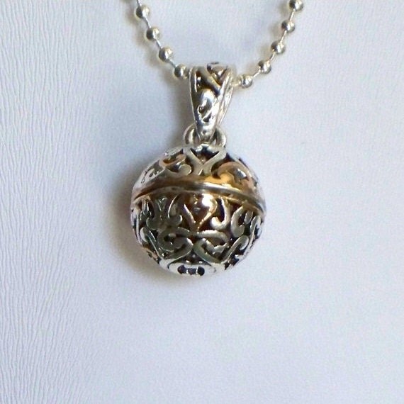Fragrance Necklace with Silver and Gold Charm on Stainless