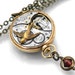 Steampunk Necklace, Swallow & Antique Elgin Pocket Watch Gold Filled - Long Chain Necklace